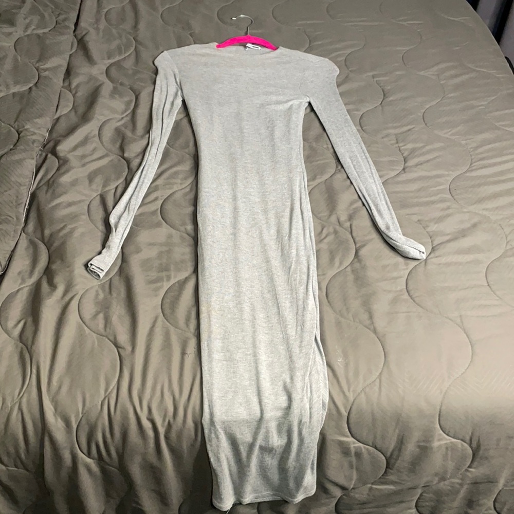 Fitted gray cotton dress